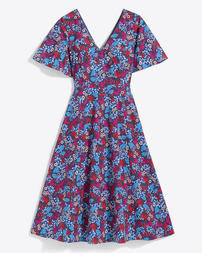 Draper James Coneflowers Vivienne Love Circle Midi Dress in Stretch Poplin
