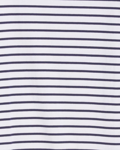 Draper James White Nautical Stripe Sheryl Long Sleeve Dress in Cotton