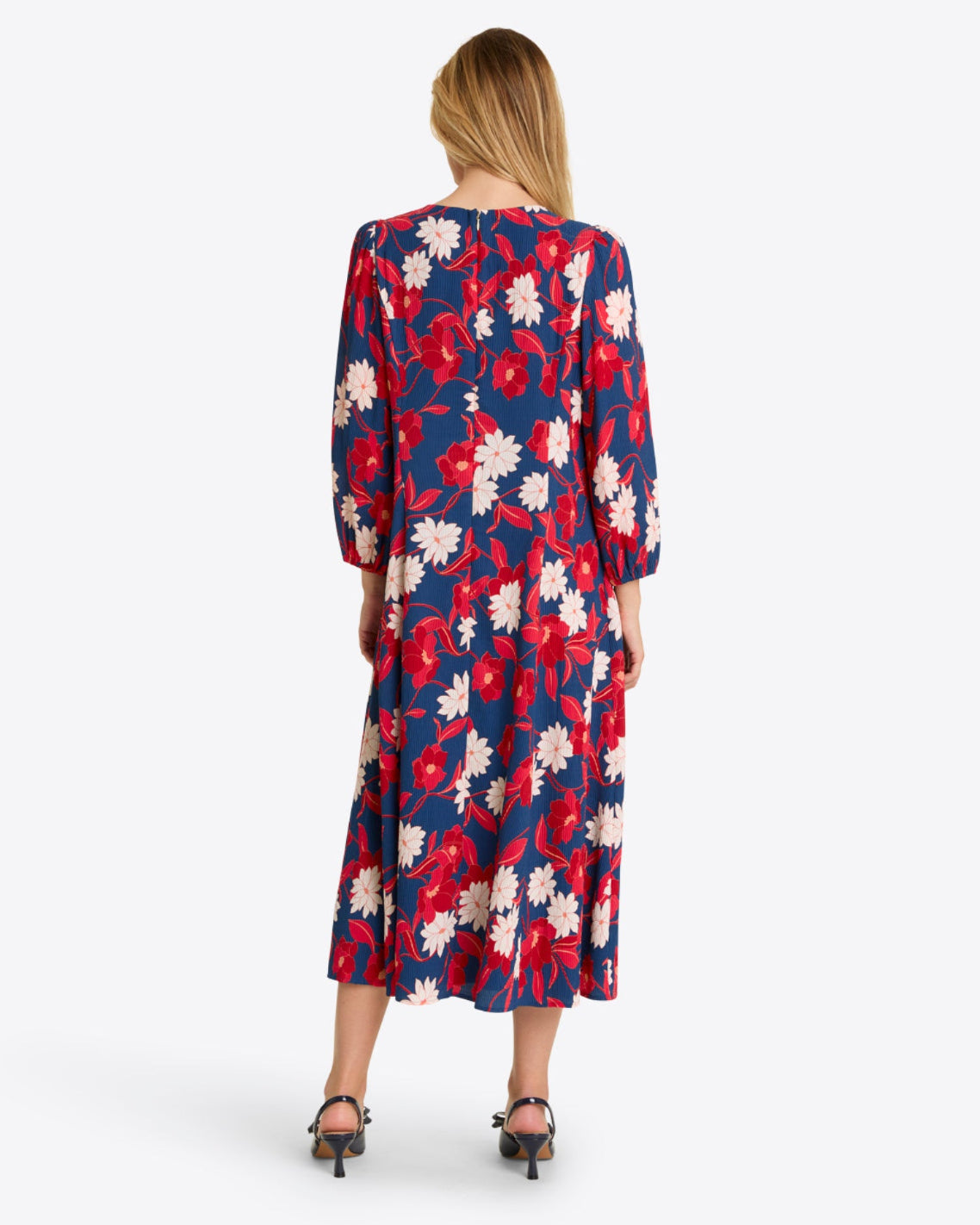 Draper James Nassau navy multi blossom Matilda Midi Dress