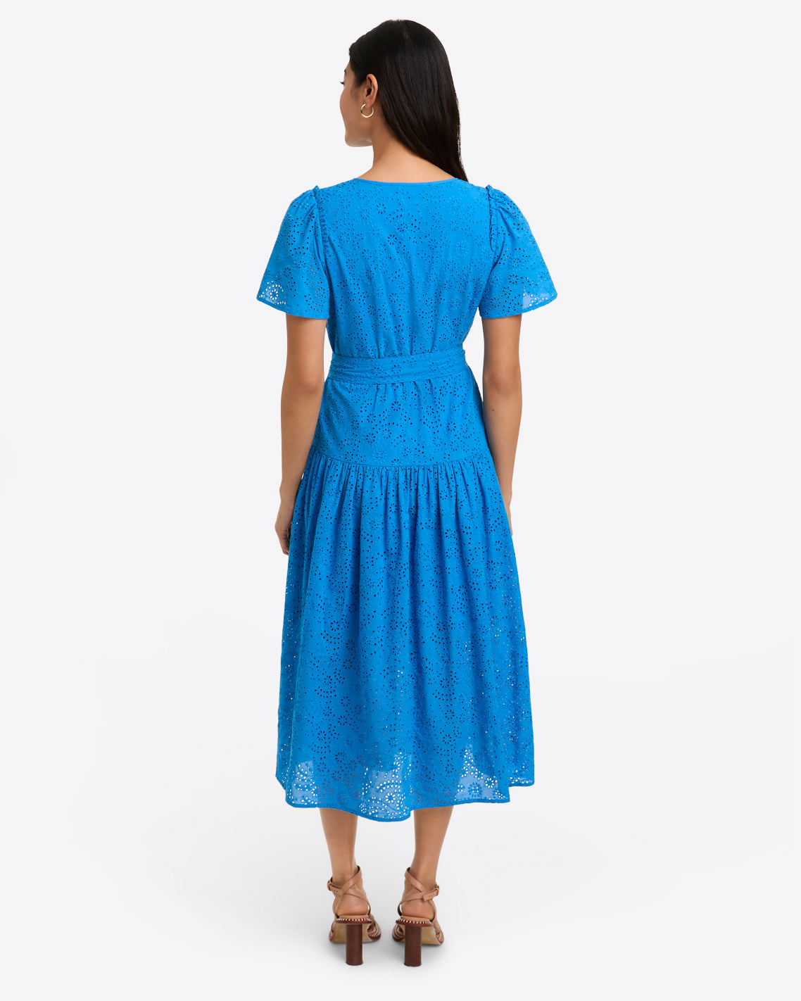 Draper James French Blue Eyelet Mia Midi Dress in Eyelet