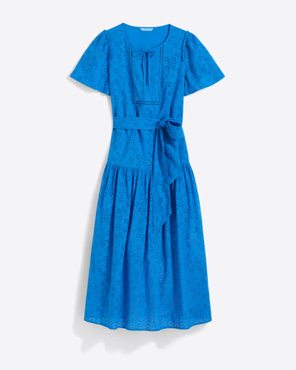 Draper James French Blue Eyelet Mia Midi Dress in Eyelet