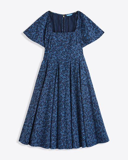 Draper James Ribbon Floral Caitlyn Square Neck Midi Dress in Ribbon Floral