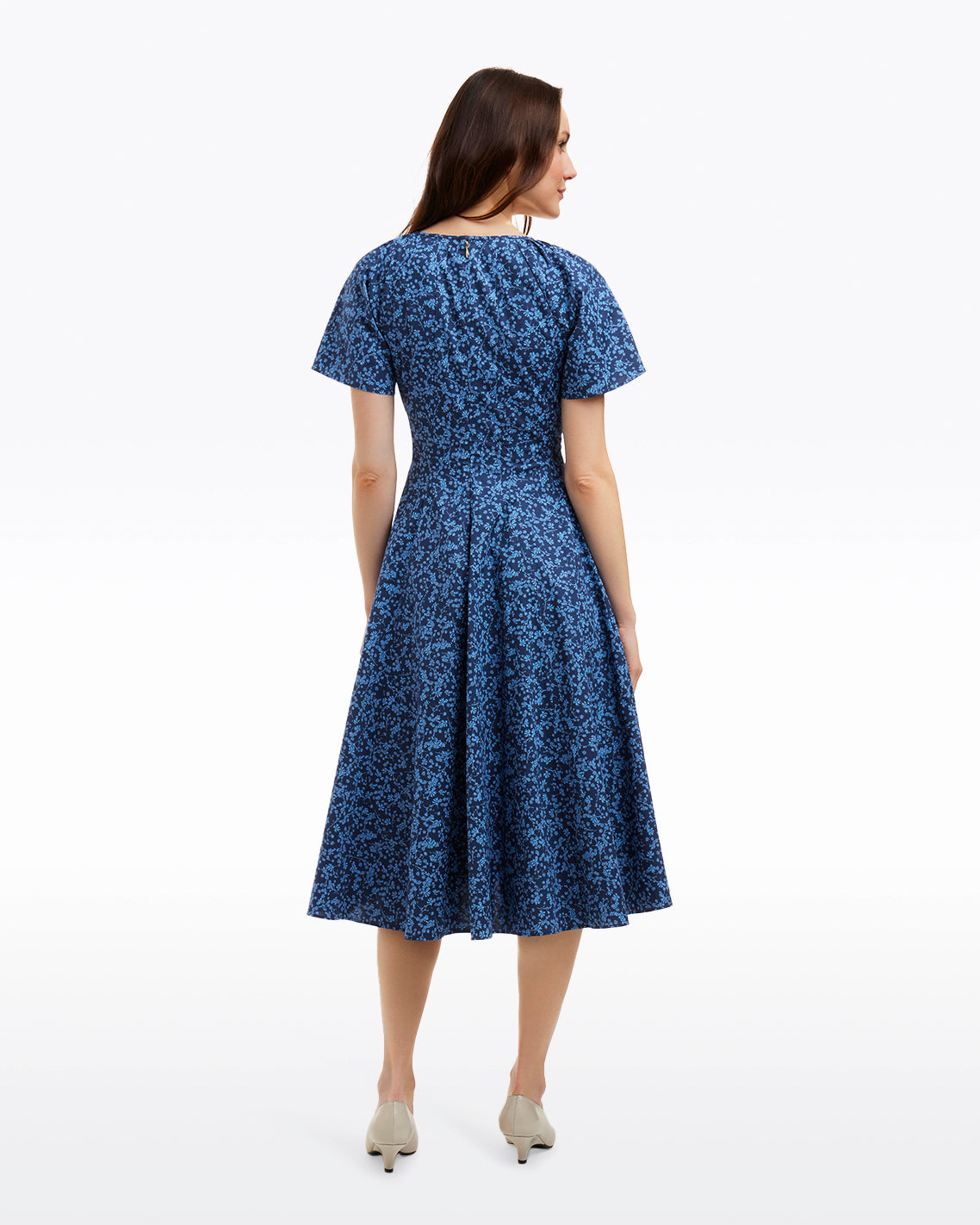 Draper James Ribbon Floral Caitlyn Square Neck Midi Dress in Ribbon Floral