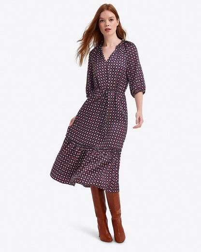 Draper James Nassau Navy Martina Midi Dress | Women's Midi Dresses by Draper James
