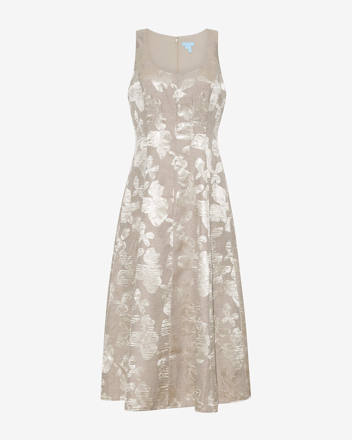 Draper James Gold Delia Midi Dress in Jacquard