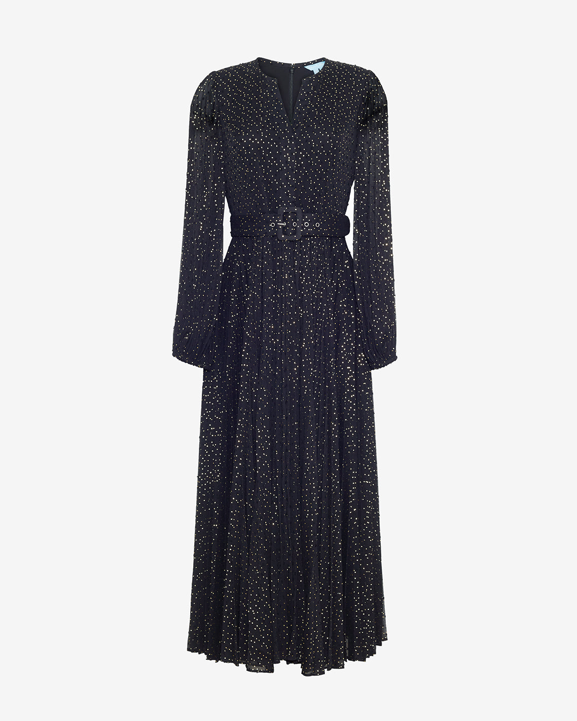 Draper James Foil Dot Maybelle Belted Midi Dress in Foil Dot