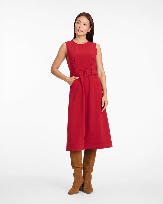Draper James Red Juno Sleeveless Utility Dress in Red
