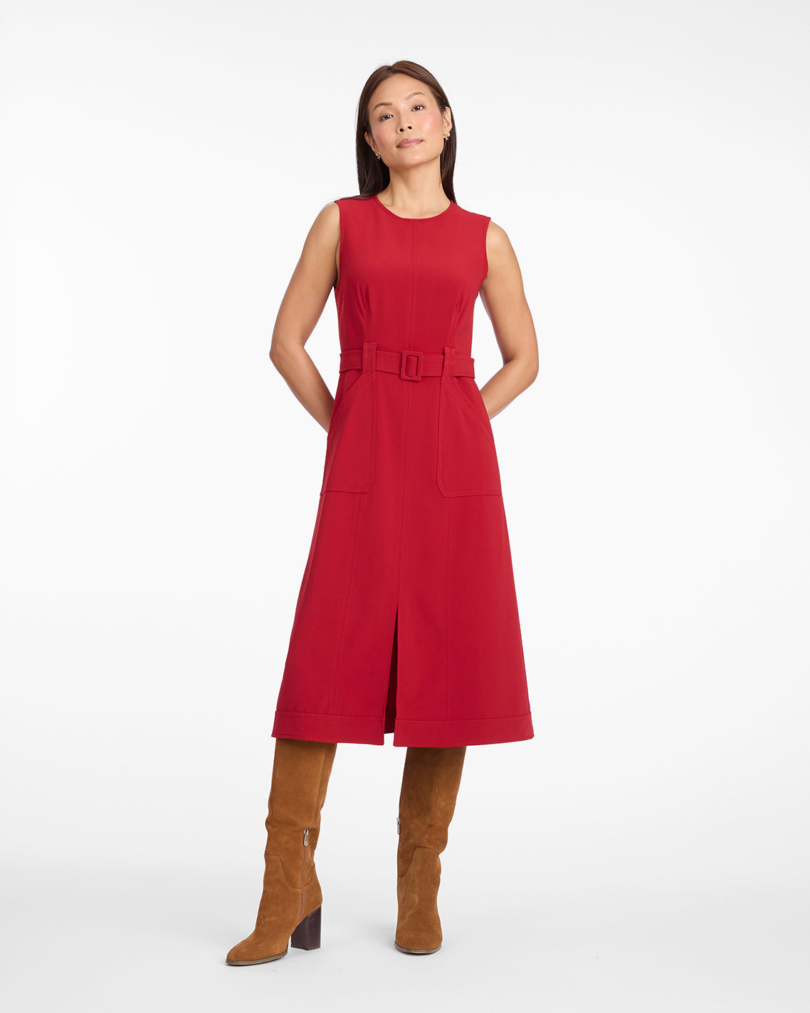 Draper James Red Juno Sleeveless Utility Dress in Red