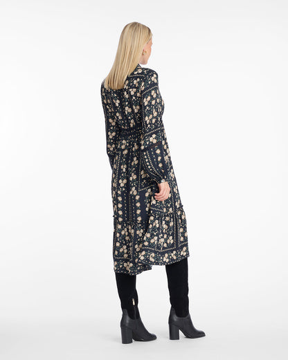 Draper James Wallpaper Floral Beverly Midi Dress in Wallpaper Floral