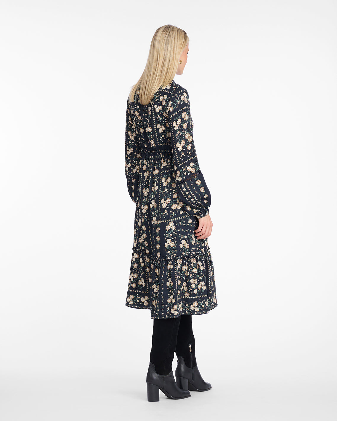 Draper James Wallpaper Floral Beverly Midi Dress in Wallpaper Floral