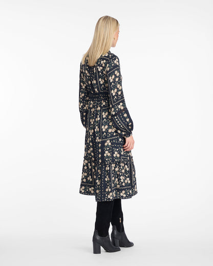 Draper James Wallpaper Floral Beverly Midi Dress in Wallpaper Floral