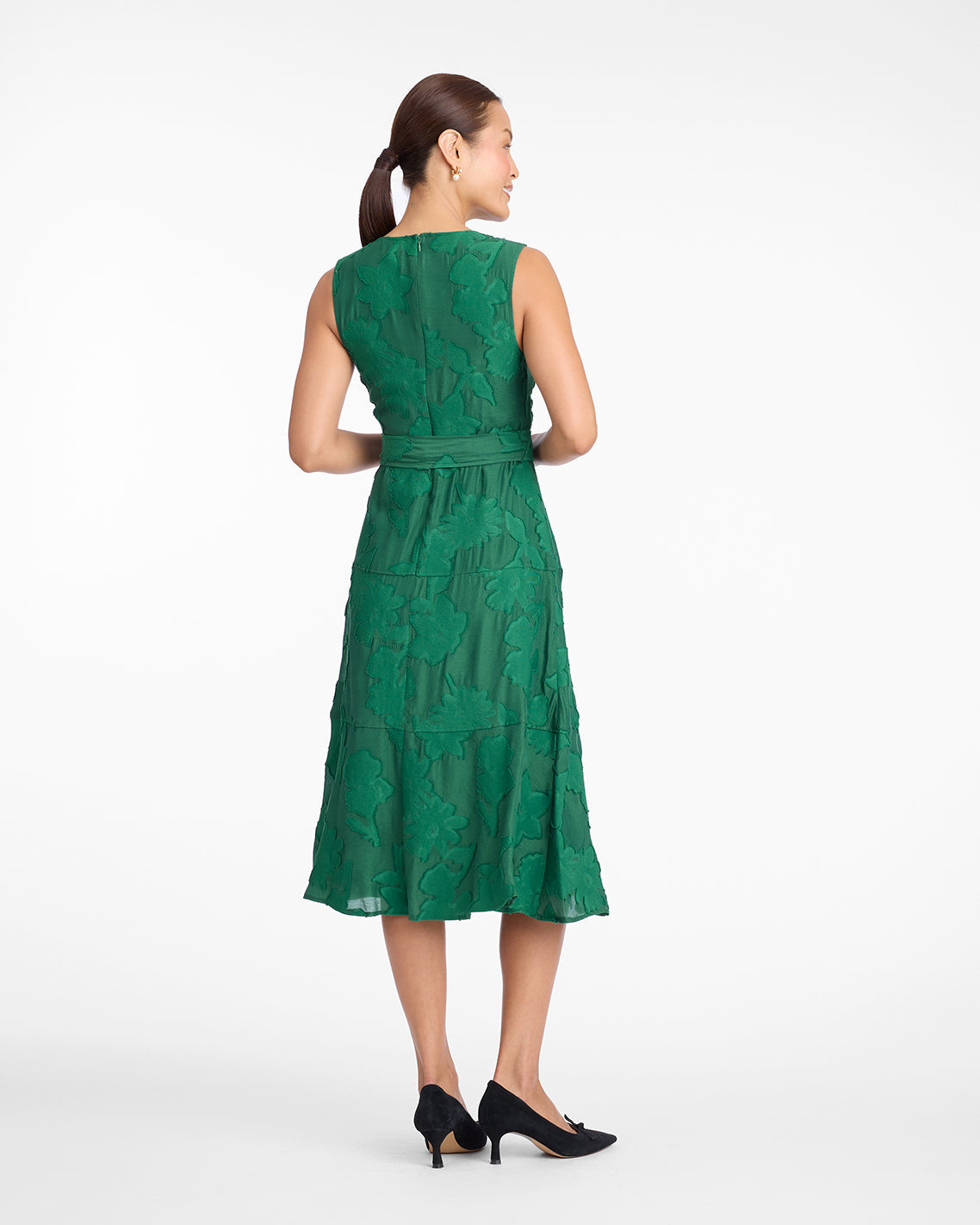 Draper James Green Elliston Midi Dress in Jacquard