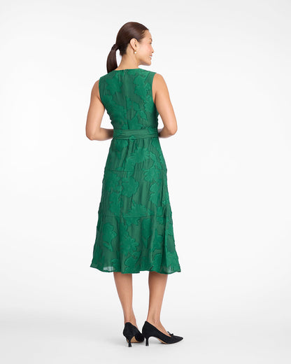 Draper James Green Elliston Midi Dress in Jacquard