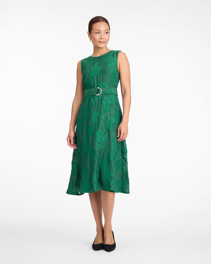 Draper James Green Elliston Midi Dress in Jacquard