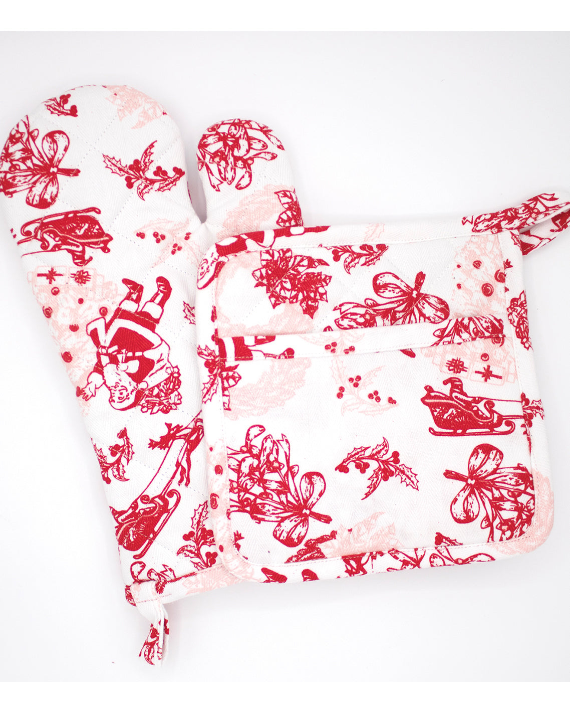 Draper James Multicolor Santa Toile Oven Mitt Set