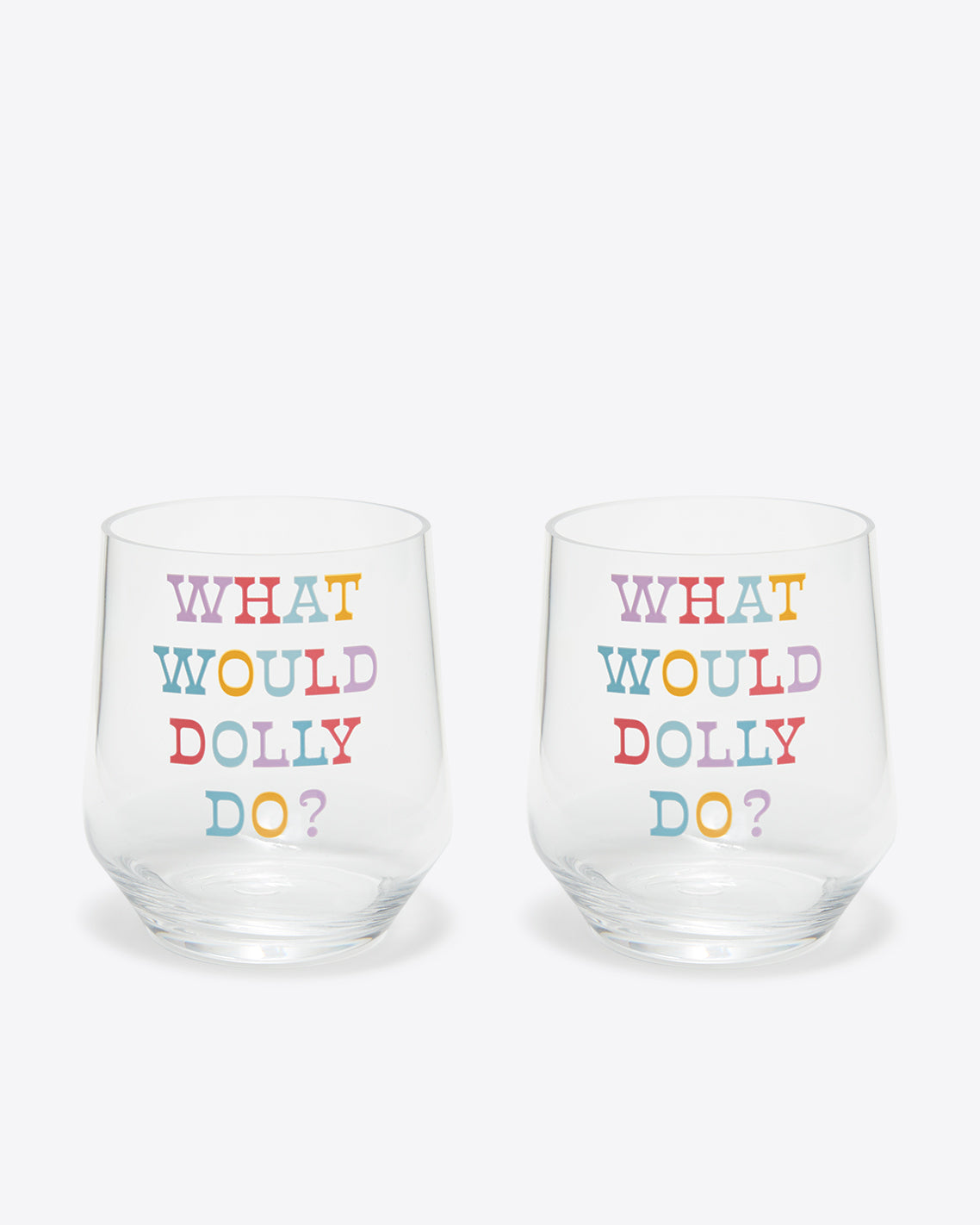 Draper James White WWDD Acrylic Stemless Wine Glass Set