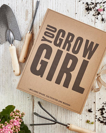 Draper James Brown You Grow Girl Garden Tools Book Box