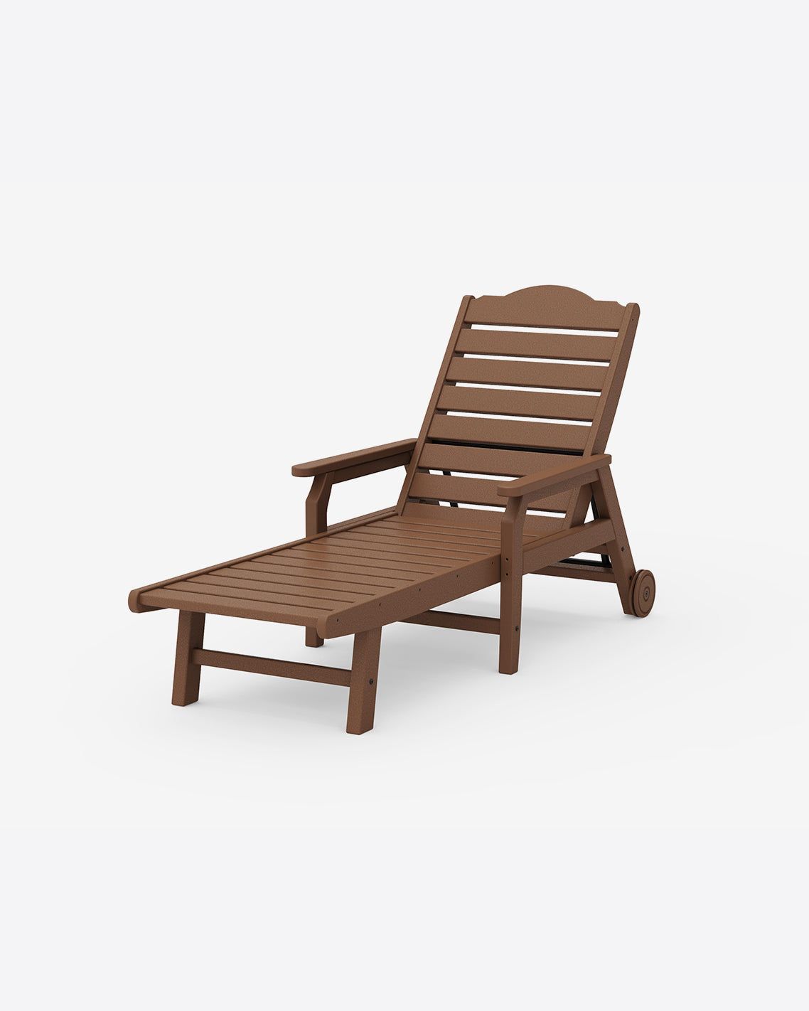 Draper James Teak Savannah Chaise with Arms & Wheels in Teal