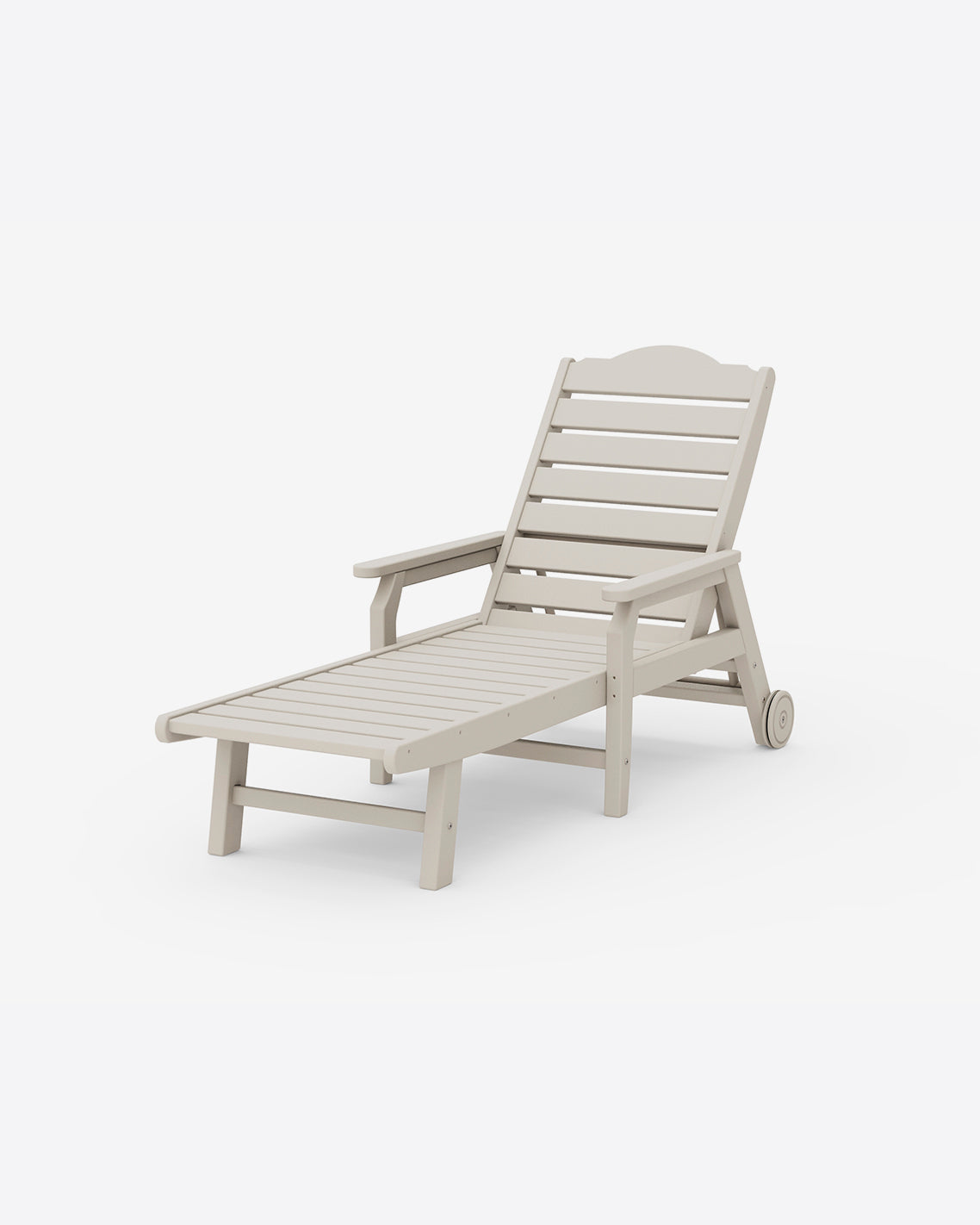 Draper James Sand Savannah Chaise with Arms & Wheels in White
