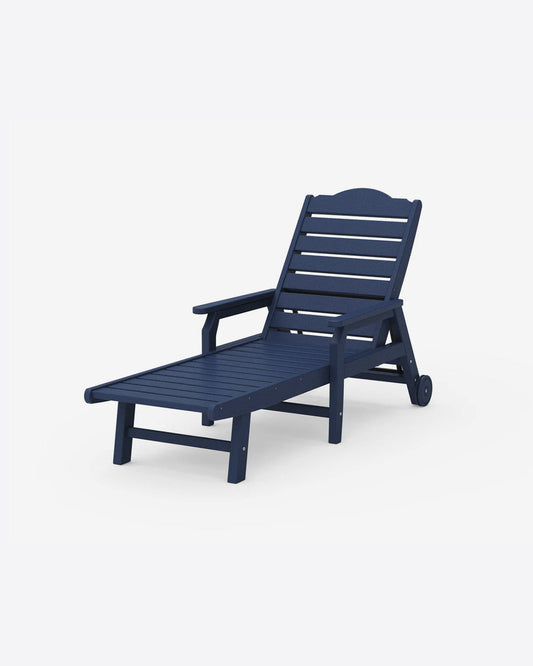 Draper James Navy Savannah Chaise with Arms & Wheels in Sage