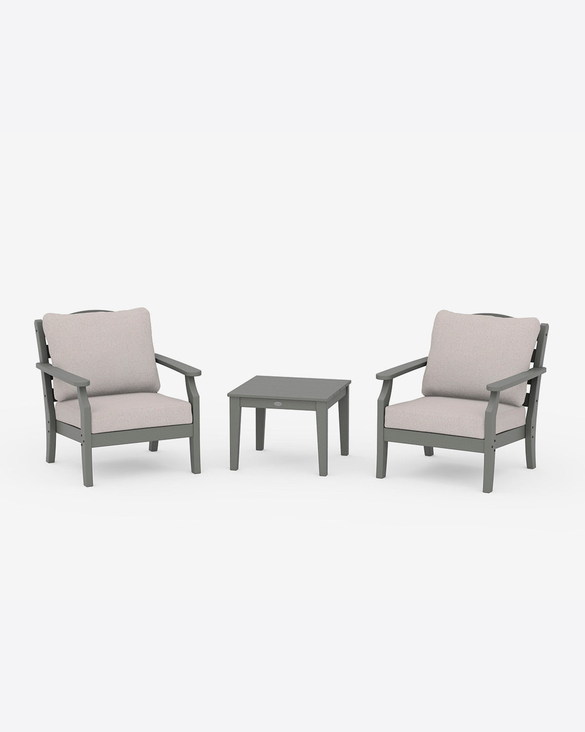 Draper James Slate Grey Savannah 3-Piece Deep Seating Set in Navy