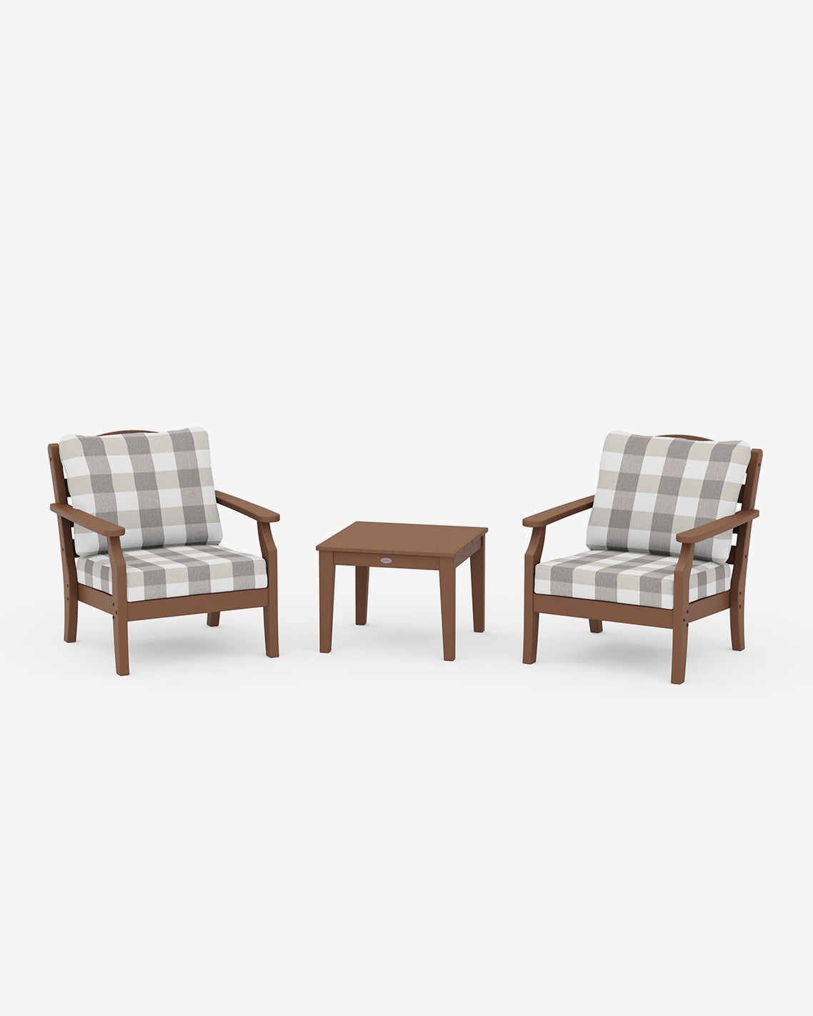 Draper James Teak Savannah 3-Piece Seating Set – Buffalo Plaid Classic