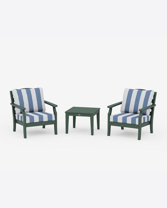 Draper James Forest Savannah 3-Piece Seating Set – Cabana Stripe Teal