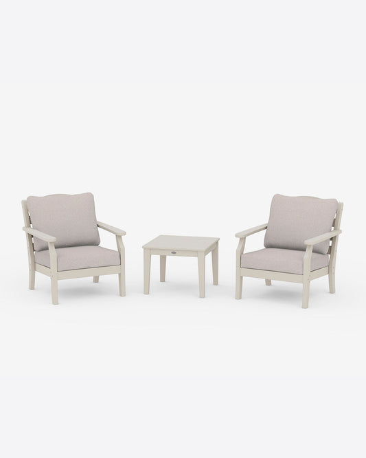 Draper James Sand Savannah 3-Piece Deep Seating Set in Natural