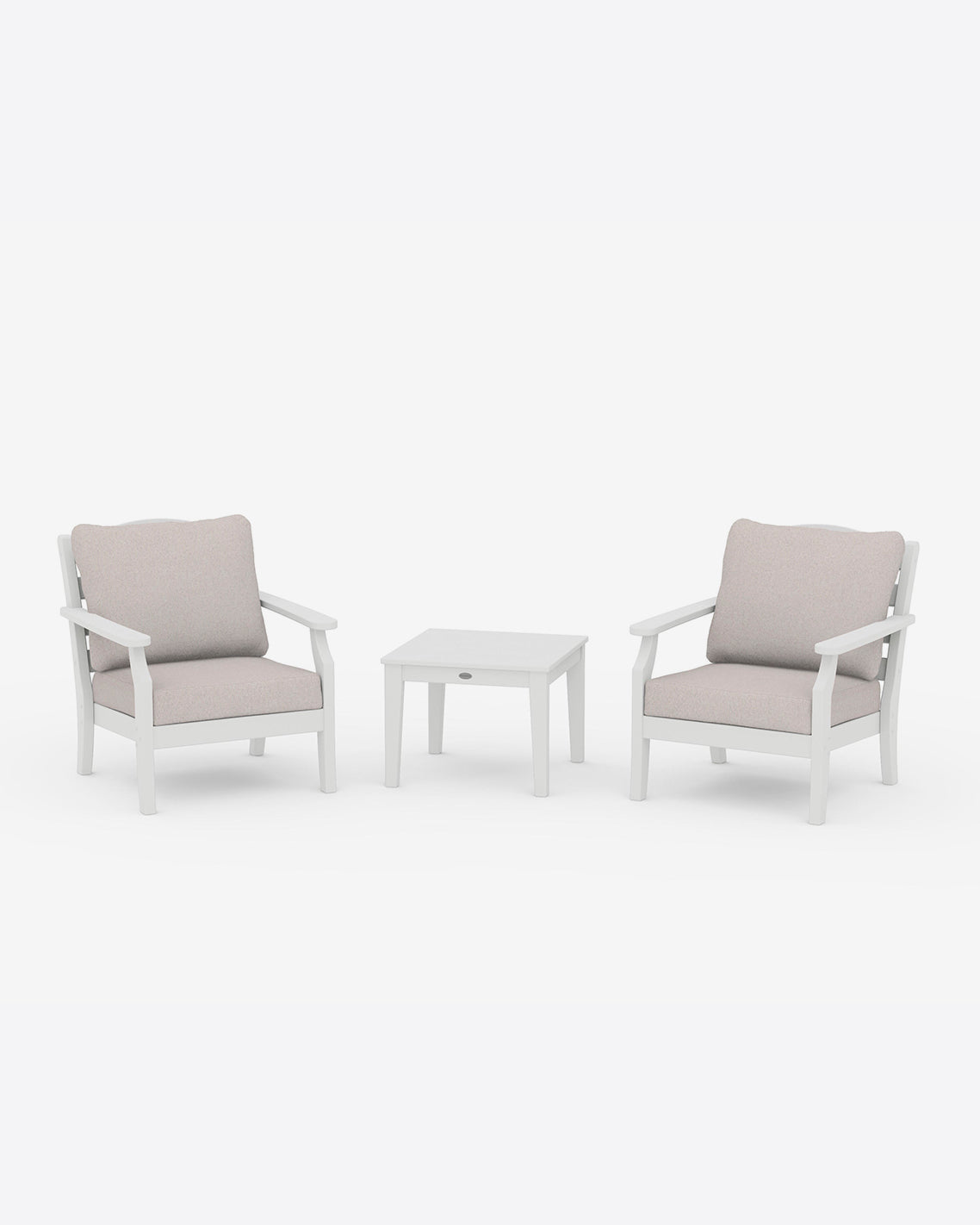 Draper James White Savannah 3-Piece Deep Seating Set in White