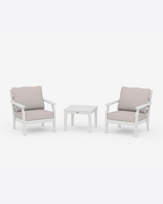 Draper James White Savannah 3-Piece Deep Seating Set in White