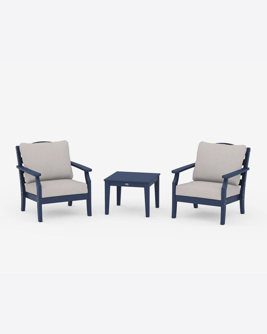 Draper James Navy Savannah 3-Piece Deep Seating Set in Gray