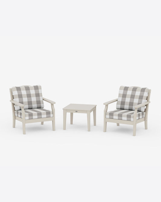 Draper James Sand Savannah 3-Piece Seating Set – Buffalo Plaid Green