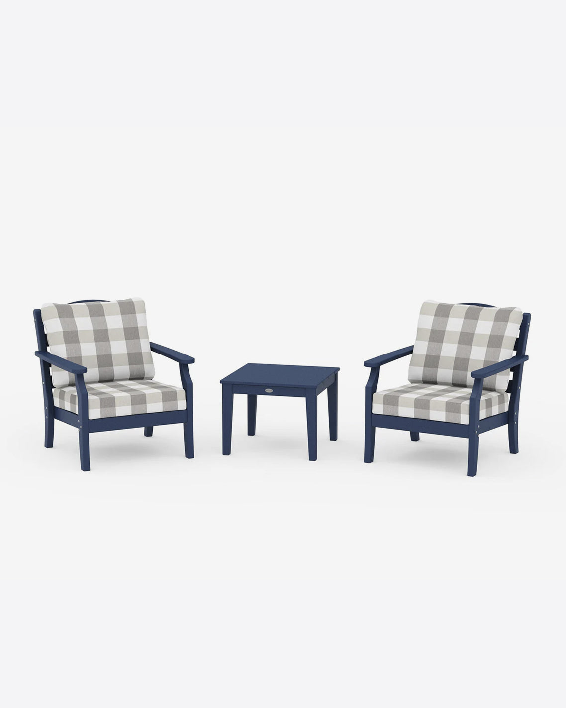 Draper James Navy Savannah 3-Piece Seating Set – Buffalo Plaid Blue