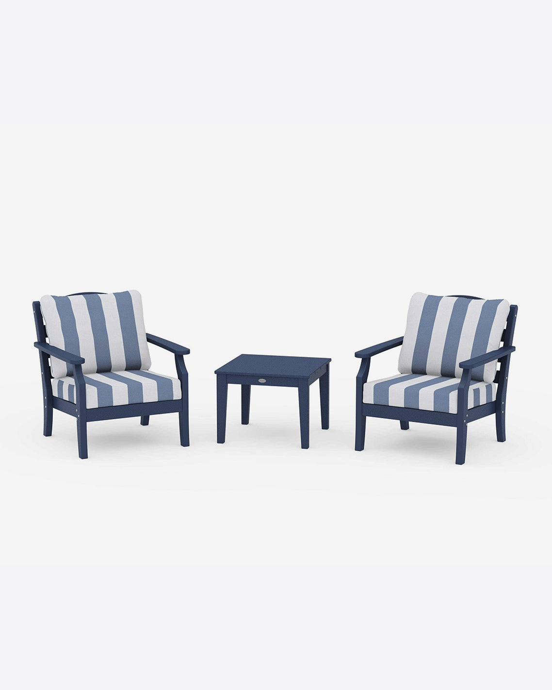 Draper James Navy Savannah 3-Piece Seating Set – Cabana Stripe Classic