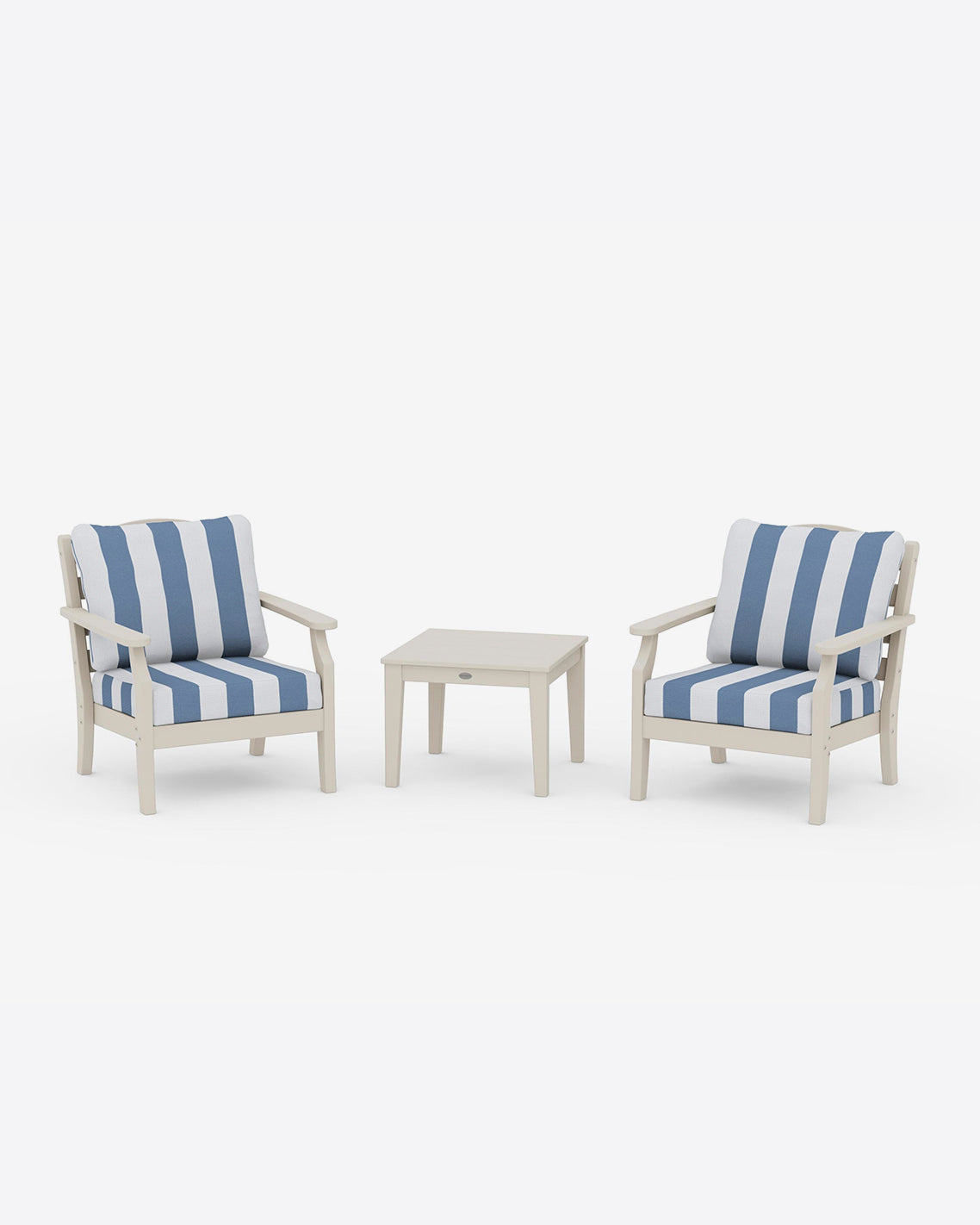 Draper James Sand Savannah 3-Piece Seating Set – Cabana Stripe White