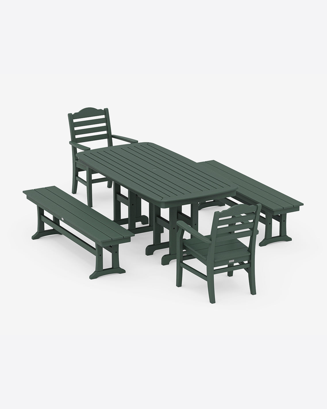 Draper James Forest Savannah 5-Piece Dining Set with Benches in Blue