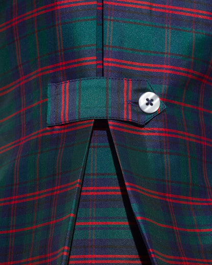 Draper James Green Multi Layla Mini Shirtdress in Plaid