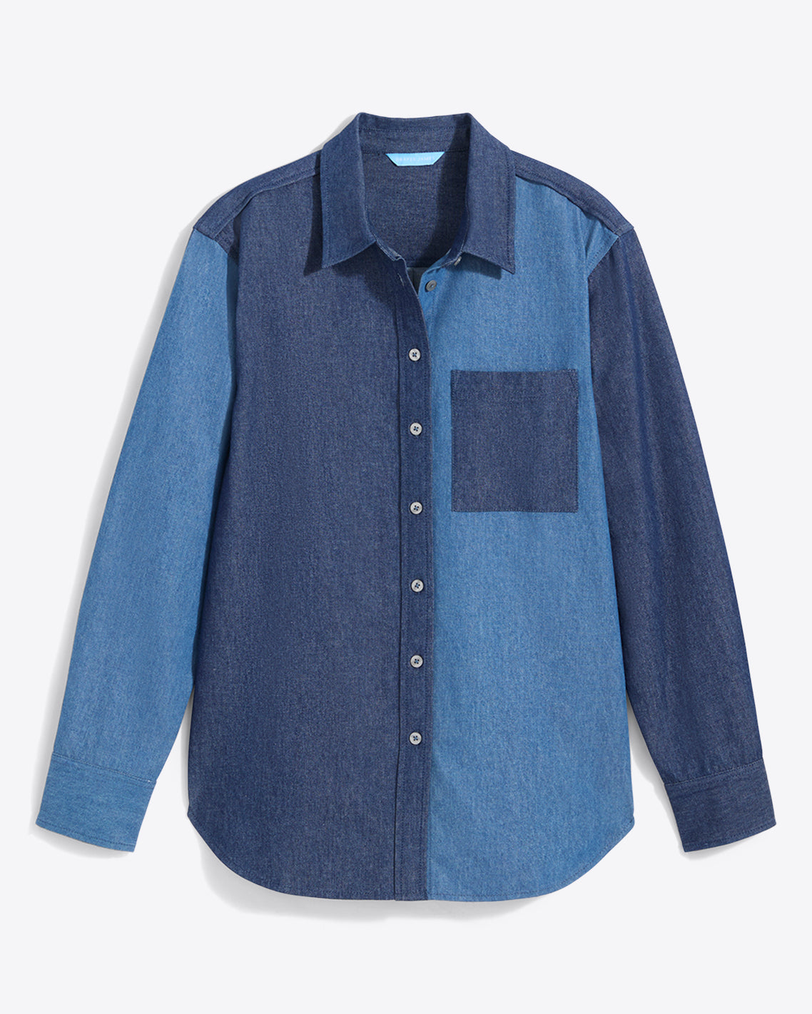 Draper James Medium Wash Lynn Long Sleeve Top in Chambray