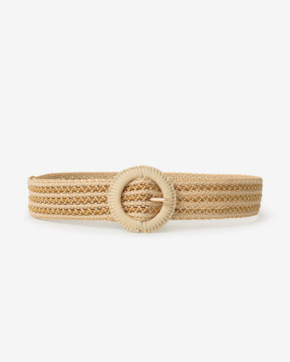Draper James Natural Raffia Belt With Metallic