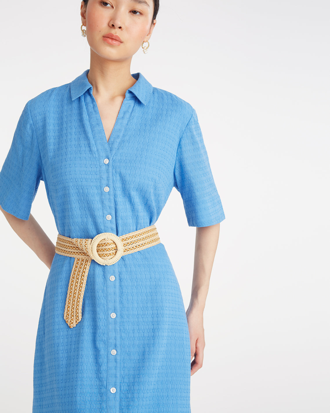Draper James Natural Raffia Belt With Metallic