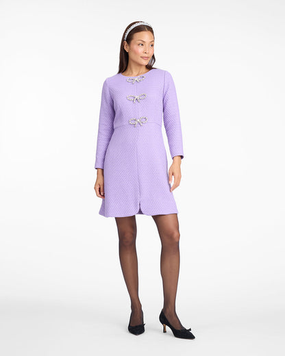 Draper James Lilac Breeze Long-Sleeve Sadie Shift Dress in Lilac