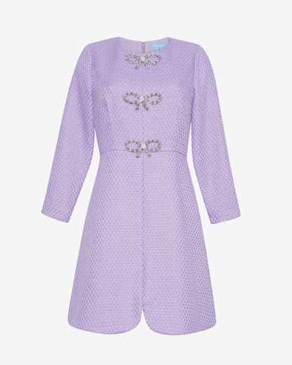 Draper James Lilac Breeze Long-Sleeve Sadie Shift Dress in Lilac