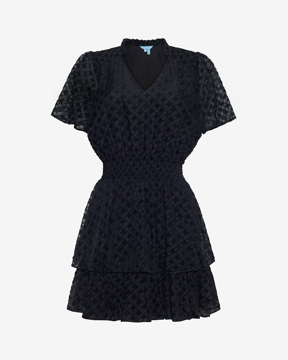 Draper James Velvet Burnout Alana Tiered Mini Dress in Velvet Burnout