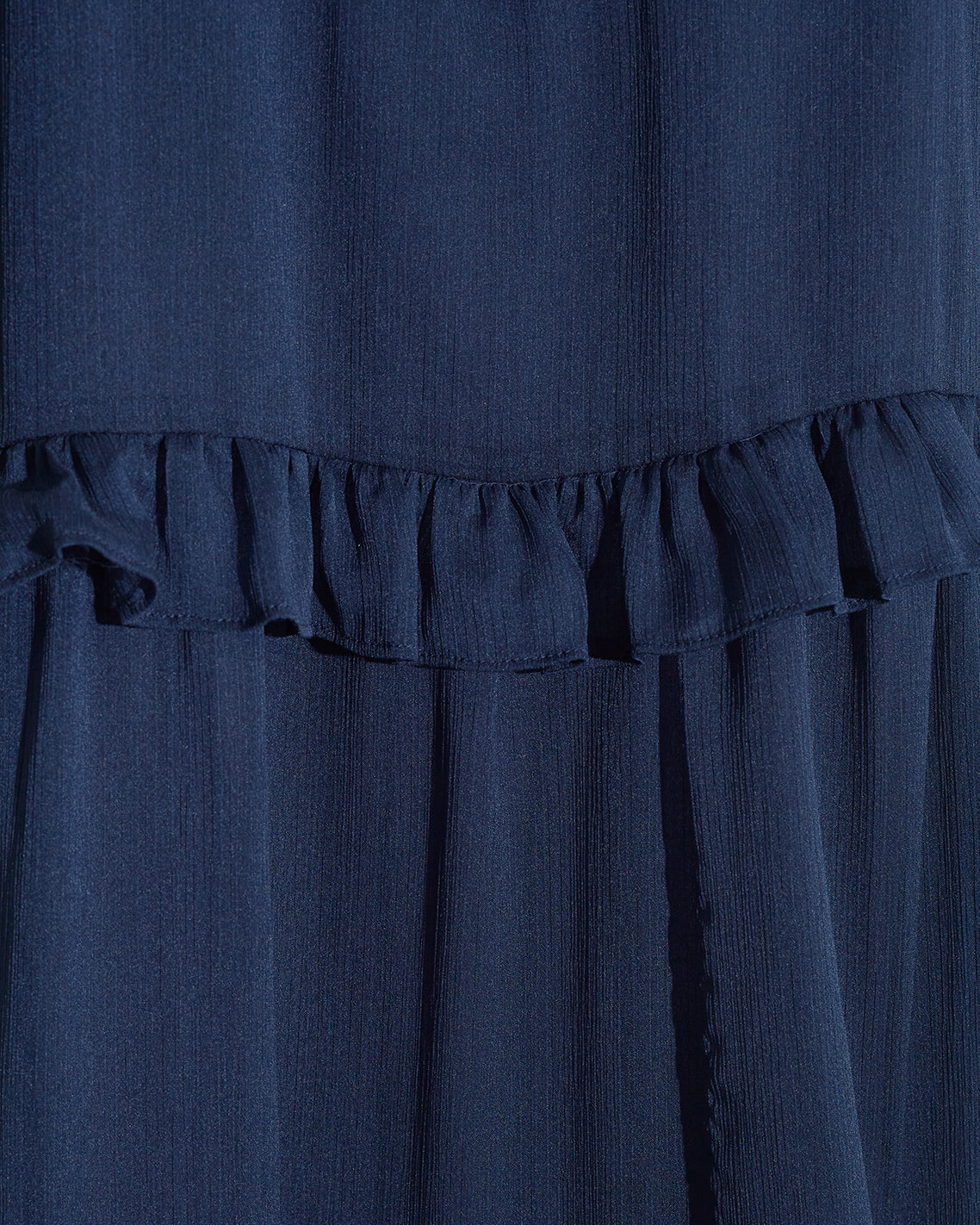 Draper James Nassau Navy Frannie Ruffle Mini Dress in Baritone Blue