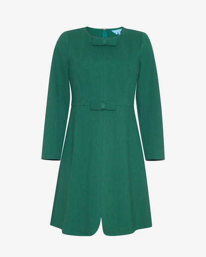 Draper James Evergreen Ponte Long-Sleeve Sadie Shift Dress in Evergreen