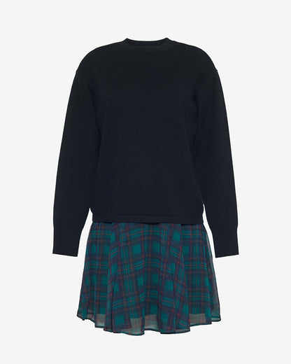 Draper James Evergreen Tartan Elliot Sweater Dress in Evergreen Tartan