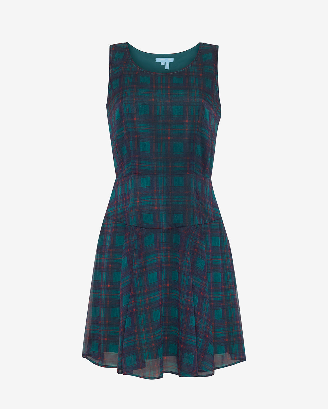 Draper James Evergreen Tartan Elliot Sweater Dress in Evergreen Tartan