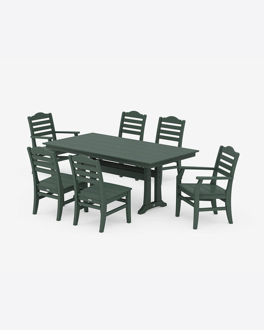 Draper James Forest Savannah 7-Piece Farmhouse Dining Set with Trestle Legs