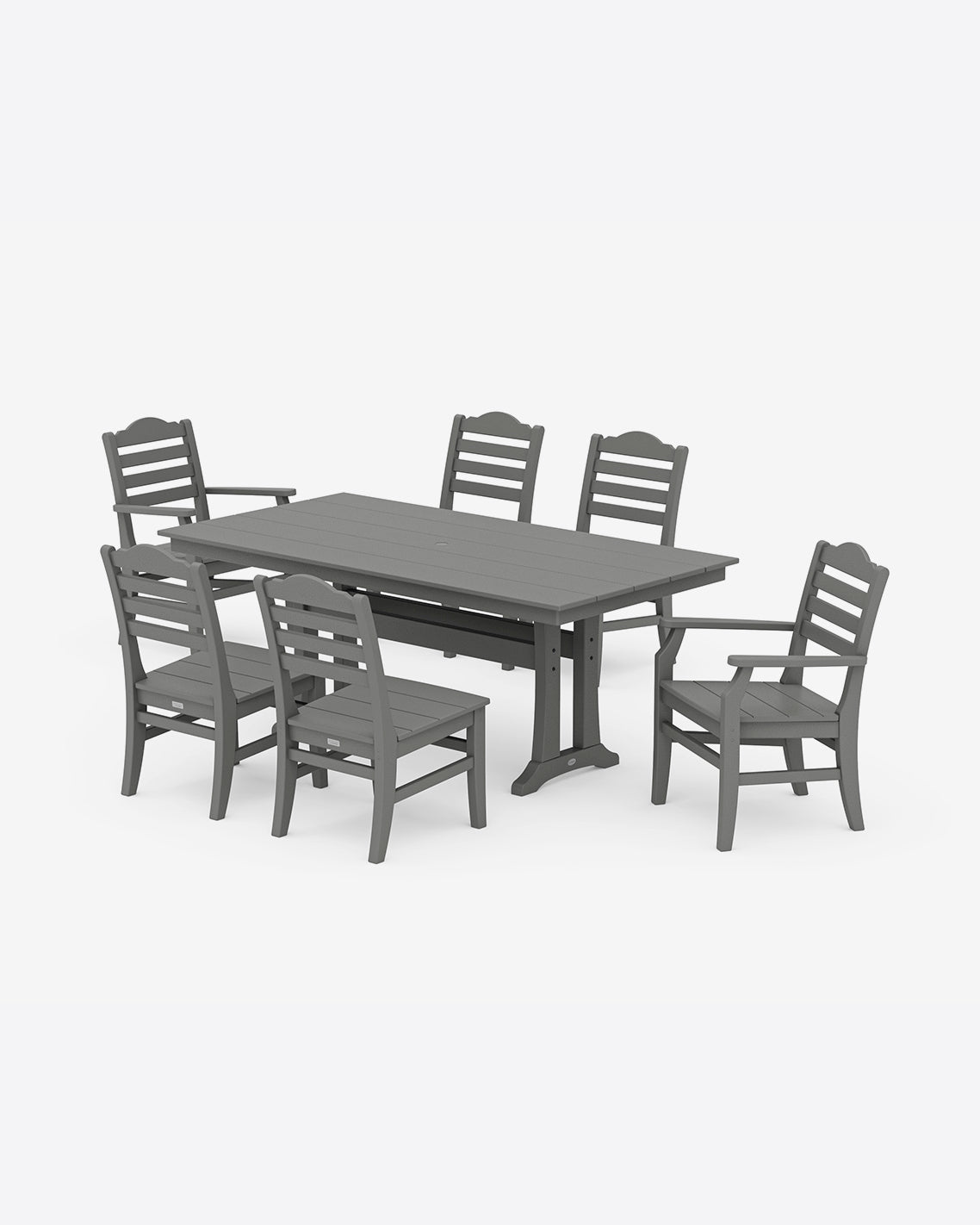 Draper James Slate Grey Savannah 7-Piece Farmhouse Dining Set with Trestle Legs