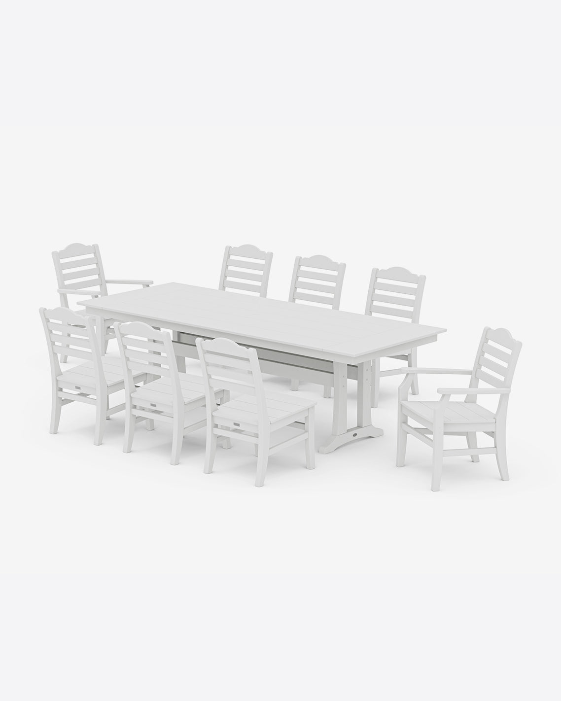 Draper James White Savannah 9-Piece Farmhouse Dining Set with Trestle Legs